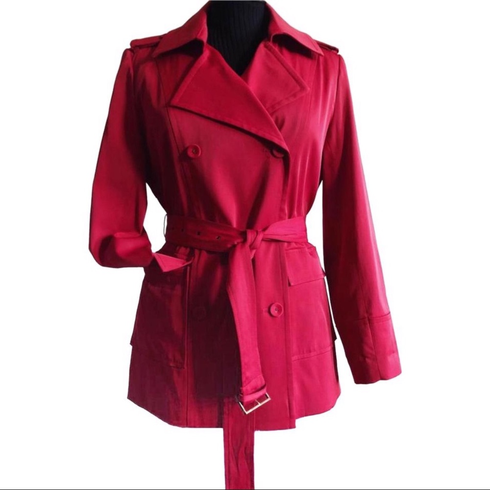 Calvin Klein Parade Red Trench Coat